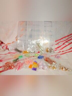 2 big beads Tupperware. Glass Beads. Premium Acrylic Beads. Spacers. Eye Pin.